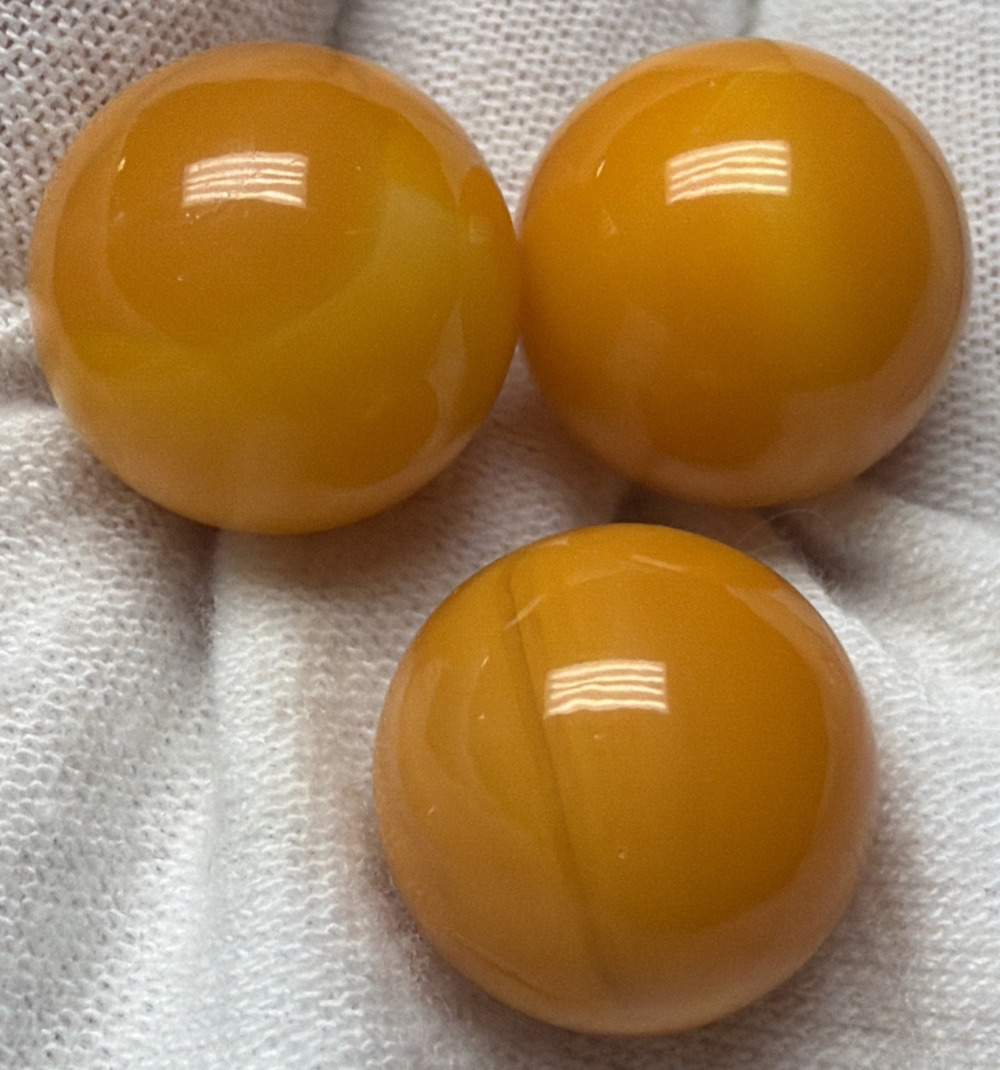 Vtg Lot of 3 Vitro Agate Marble King Orange Marmalade Jelly Butterscotch